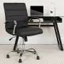 Flash Furniture Mid-Back Black LeatherSoft Executive Swivel Office Chair with Chrome Base and Arms Flash Furniture Mid-Back Black LeatherSoft Executive Swivel Office Chair with Chrome Base and Arms