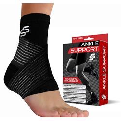 Sleeve Stars Ankle Brace Plantar Fasciitis and Ankle Support, Ankle Compression Sleeve for Achilles & Tendonitis, Foot Brace for Sprain and Heel Pain Relief, Black Ankle Brace for Women & Men (Single)