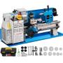 BestEquip Metal Lathe 7'' x 14'',Mini Metal Lathe 0-2250 RPM Variable Speed,Mini Lathe with 4'' 3-jaw Chuck,Bench Top Metal Lathe, Benchtop Lathe, for Various Types of Metal Turning