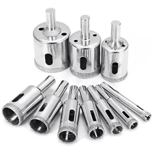 Diamond Drill Bits, Baban 10Pcs Hole Saw Diamond Drill Bit Hollow Core Drill Bit Set for Diamond Coating, Carbon Steel for Glass, Ceramics, Porcelain, Ceramic Tile, Marble, 6-32mm Diamond Drill Bits, Baban 10Pcs Hole Saw Diamond Drill Bit Hollow Core Drill Bit Set for Diamond Coating, Carbon Steel for Glass, Ceramics, Porcelain, Ceramic Tile, Marble, 6-32mm