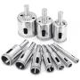 Diamond Drill Bits, Baban 10Pcs Hole Saw Diamond Drill Bit Hollow Core Drill Bit Set for Diamond Coating, Carbon Steel for Glass, Ceramics, Porcelain, Ceramic Tile, Marble, 6-32mm