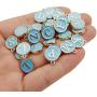 WOCRAFT 52 Pcs Cute Mixed Blue Letter Beads 26 Metal Letter Charms Enamel Initial Charms Wholesale Double Sided Alphabet Charms for Necklace and Bracelet Making Craft Supplier (M454)