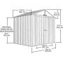 Arrow Shed 8 x 6 Elite Steel Shed with High Gable and Lockable Doors Storage Building, Anthracite