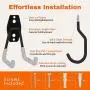 Smartology Garage Hooks with Bike Hook & Extension Cord Organizer, 15 Pack Set Steel Multi-Tool Hanger, Heavy Duty Utility Storage Holder for Home & Warehouse Lawn Garden Tool Organization