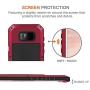 Seacosmo Shockproof Case for Galaxy S8, Full Body Protective Military Rugged Heavy Duty Aluminum Dual Layer Bumper Case Cover, Red