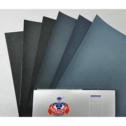 MATADOR SANDING SHEETS WET/DRY WATERPROOF SANDPAPER S/C 7000-1500 6Pc ASSORTMENT (4E)