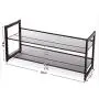SONGMICS 2-Tier Stackable Metal Shoe Rack Flat & Slant Adjustable Shoe Organizer Shelf for Closet Bedroom & Entryway Bronze ULMR02A SONGMICS 2-Tier Stackable Metal Shoe Rack Flat & Slant Adjustable Shoe Organizer Shelf for Closet Bedroom & Entryway Bronze ULMR02A