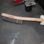 Wire Brush,Stainless Steel Wire Scratch Brush for Cleaning Rust with 14'' Long Curved Beechwood Handle,Large