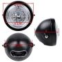 TASWK 6 1/2'' CREE LED Motorcycle Retro Black Clear Lens Headlight Halo Ring for Bobber Cafe Racer Cruiser Vintage Style