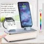Wireless Charging Dock, VMEI 7 in 1 Aluminum Wireless Charging Station for iPhone/iWatch/Airpods Pro Charging Cradle/Integrated 45w PD Output/Nightlight(Gray)