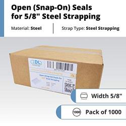 IDL Packaging Open (Snap-On) Seals for 5/8'' Strap Width Steel Strapping (Pack of 1000) – Superior Holding Power – Sturdy Metal Clips for Securing Heavy Packaging and Pallet Banding