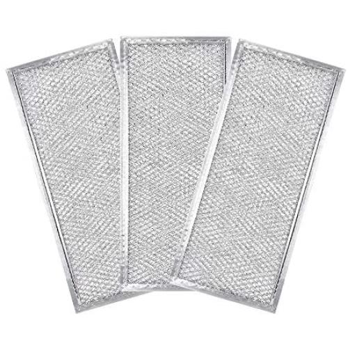 AMI PARTS W10208631A Filter Aluminum Mesh Microwave Oven Grease Filter 3-Pack（Packed in Box),Compatible with Whirlpool 12-15/16'' x 5-3/4'' x 1/16''