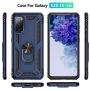 Galaxy S20 5G (S11E 6.2 inch) Case, Magnetic Shockproof 360 Degree Rotating Metal Ring Holder for Car Mount with Back Stand Case for Samsung S20 (Blue, S20-6.2 inch)