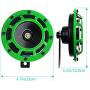 Eletric Car Horn Kit 12V Super Loud High Tone and Low Tone Metal Twin with Green Protective Grill Works on Any 12 Volt Vehicle Horn Including Cars, Trucks, Vans, Motorcycles, Buses, Buses,Boats…