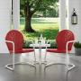 Crosley Furniture Griffith 3-Piece Metal Outdoor Conversation Set with Table and 2 Chairs - Red