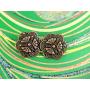 Bezelry 12 Pieces Gothic Flower Art Metal Shank Buttons 18mm (11/16 inch) (Antique Copper)