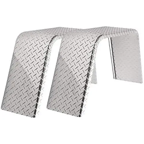 2-Pack ToughGrade Aluminum Diamond Plate Flat Top Trailer Fender 10'' X 34'' X 17'' 2-Pack ToughGrade Aluminum Diamond Plate Flat Top Trailer Fender 10'' X 34'' X 17''