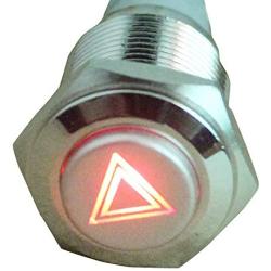 ESUPPORT 12V Car Red LED Emergency Hazard Warning Push Button Metal Switch