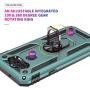 PUSHIMEI Compatible for LG Aristo 5/K8X/Phoenix 5/Fortune 3/Tribute Monarch/Risio 4 case,Military Grade Protection Phone Case Cover with HD Screen Protector Magnetic Ring Kickstand (Dark Green)