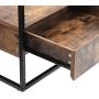 VASAGLE GLATAL Glass Coffee Table with 2 Drawers, Tempered Glass Top with Storage Shelf, Living Room, Lounge, Stable Steel Frame, Industrial, Rustic Brown and Black ULCT31BXV1