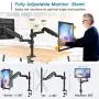 Dual Monitor Stand - Height Adjustable Gas Spring Double Arm Monitor Mount Desk Stand Fit Two 17 to 32 inch Screens with Clamp, Grommet Mounting Base, Each Arm Hold up to 19.8lbs Dual Monitor Stand - Height Adjustable Gas Spring Double Arm Monitor Mount Desk Stand Fit Two 17 to 32 inch Screens with Clamp, Grommet Mounting Base, Each Arm Hold up to 19.8lbs