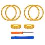 eXtremeRate Matte Chrome Gold Accent Rings Accessories for Xbox One Elite, Elite Series 2 Controller, Replacement Parts Profile Switch Buttons for Xbox One Elite Controller - Pack of 2