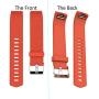 KingAcc Compatible Fitbit Charge 2 Bands, Soft Silicone Replacement Band for Fitbit Charge 2, with Metal Buckle Fitness Wristband Sport Strap Women Men (1-Pack, Orange, Small)