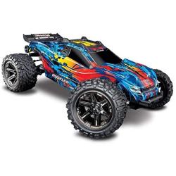 Traxxas 67076-4 Rustler 4x4 VXL Off Road Electric Remote Control RC Car with Remote Control for Adults and Kids, Red