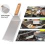 Leonyo Metal Spatula Set of 4, Stainless Steel Griddle Accessories - Grill Spatula Scraper for Flat Top Cast Iron Teppanyaki Grill BBQ, Pancake Flipper Hamburger Turner Utensil, Gift for Men Women