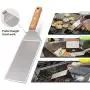 Leonyo Metal Spatula Set of 4, Stainless Steel Griddle Accessories - Grill Spatula Scraper for Flat Top Cast Iron Teppanyaki Grill BBQ, Pancake Flipper Hamburger Turner Utensil, Gift for Men Women