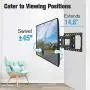 Mounting Dream TV Mount Bracket for 42-70 Inch Flat Screen TVs, Full Motion TV Wall Mounts with Swivel Articulating Dual Arms, Heavy Duty Design - Max VESA 600x400mm, 100 LBS Loading, MD2296