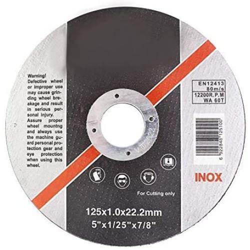 25 Pack 5''x.040''x7/8'' Cut-Off Wheel - Metal & Stainless Steel Cutting Discs