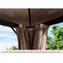 Erommy 10x13ft Outdoor Double Roof Hardtop Gazebo Canopy Aluminum Furniture Pergolas with Netting and Curtains for Garden,Patio,Lawns,Parties