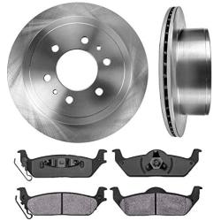 CRK14950 REAR 348 mm Premium OE 6 Lug [2] Brake Disc Rotors + [4] Metallic Brake Pads