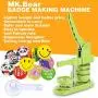 MK.Bear Installation-Free Button Badge Maker Machine 58mm (2¼ in) DIY Pin Button Maker Press Machine Badge Punch Press with Free 100pcs Button Parts&Pictures&Circle Cutter&MK.Bear Magic Book (Green)