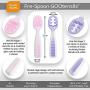 NumNum Pre-Spoon GOOtensils | Baby Spoon Set (Stage One + Stage Two) | BPA Free Silicone Self Feeding Utensil | #1 Doctor Recommended Baby Led Weaning Spoon for Kids Ages 6 Months+ (Lilac/Rosebud)