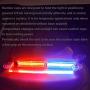 Aluminum Red Blue Emergency Strobe Warning LED Dash Lights for Police Cars Truck POV, WOWTOU 24W COB Interior Front Windshield Rear Window Safety Flashing with Suction Cups