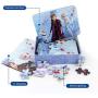 100 Pieces Frozen Puzzles Toys for Kids Cartoon Princess Jigsaw Puzzle for Children Learning Education Metal Box