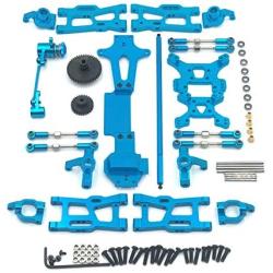 SONPP 144001,Metal Swing Arm Steering Cup Shock Tower Upgrade Accessories Kit for 144001 1/14 Parts Accessories,Blue