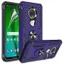 Moto G7 Case, Moto G7 Plus Case with HD Screen Protector, Gritup 360 Degree Rotating Metal Ring Holder Kickstand Armor Anti-Scratch Bracket Cover Phone Case for Motorola Moto G7 Purple