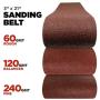 Makita 15 Piece - 3'' Multi-Grit Sanding Belt Set For 3''x21'' Belt Sanders – Complete Sanding Set For Wood & Metal - 60-240 Grits