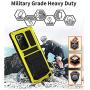 JINGANGYU Samsung Note 20 Ultra Metal Case with Screen Protector Military Rugged Heavy Duty Shockproof with Stand Camera Protector Full Cover case for Note 20 Ultra (Yellow)