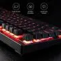 AUKEY Mechanical Keyboard Red Switch Gaming Keyboard with Red Backlit, 104 Keys 100% Anti-ghosting with Metal Top Panel and Water-Resistant Design for PC and Laptop Gamers, Black