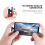 [3-Pack] Right Angle iPhone Charging Cable Nylon Braided 90 Degree Elbow Design Compatible with iPhone Xs Max/XS/XR/X, 8 7 6s 6 Plus, SE, 5s, 5c, 5, iPad Mini/Air/Pro (Black White, 10ft)