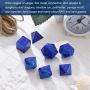 Hestya 7 Pieces Metal Dices Set DND Game Polyhedral Solid Metal D&D Dice Set with Storage Bag and Zinc Alloy with Enamel for Role Playing Game Dungeons and Dragons, Math Teaching (Blue Edge Purple)