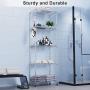 BATHWA 5-Shelf Wire Shelving Units, Sturdy Metal Shelf Chrome Organizer Wire Rack with 360° Wheels, Adjustable Utility Storage Shelves for Garage, Kitchen, Living Room, Bathroom, 23.2L x 13.8W x 72H