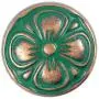 Bezelry 10 Pieces Green Cyan Antique Copper Clover Metal Shank Buttons. (23mm) Bezelry 10 Pieces Green Cyan Antique Copper Clover Metal Shank Buttons. (23mm)