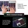 LANGTU Membrane Gaming Keyboard, Colorful LED Backlit Quiet Keyboard for Study, All-Metal Panel USB Wired 25 Keys Anti-ghosting Computer Keyboard 104 Keys - L1 Black/Silver