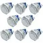 FICBOX 8pcs 16mm/0.63inch Metal Momentary Stainless Push Button Switch for Car RV Truck Boat FICBOX 8pcs 16mm/0.63inch Metal Momentary Stainless Push Button Switch for Car RV Truck Boat