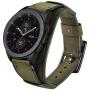 Leotop Compatible with Samsung Galaxy Watch 46mm/Gear S3 Frontier/Galaxy Watch 3 45mm/Classic Bands, 22mm Replacement Genuine Leather Cuff Strap with Stainless Steel Metal Buckle for Men Women (Green)